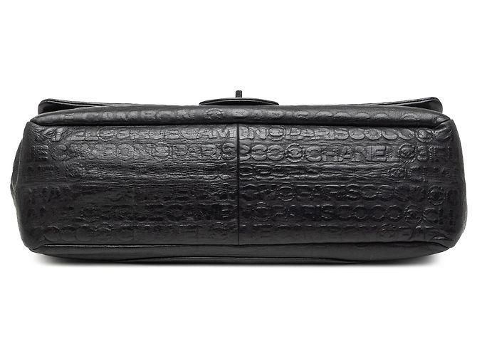 Cambon Borsa a tracolla Chanel Maxi Reissue 2.55 Double Flap in pelle di vitello goffrata nera Nero - vista 3