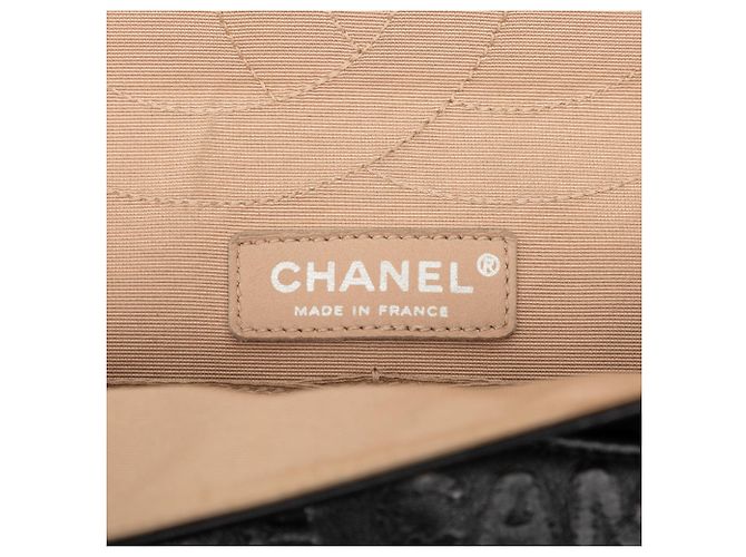 Cambon Borsa a tracolla Chanel Maxi Reissue 2.55 Double Flap in pelle di vitello goffrata nera Nero - vista 5
