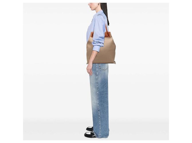 Borsa Tote Lazo in pelle di vitello marrone LOEWE - vista 7