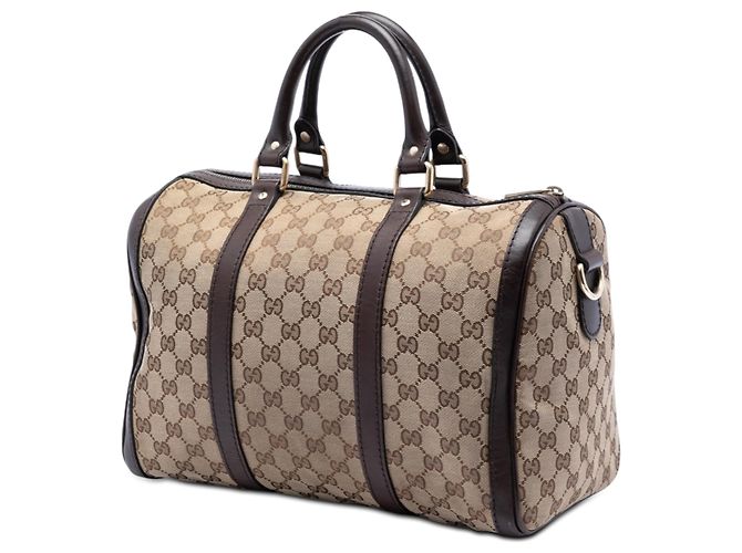 Borsa Satchel Gucci Medium GG Canvas Joy Beige - vista 2