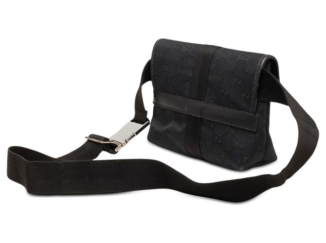Sac banane en toile GG Gucci noir - vue 2
