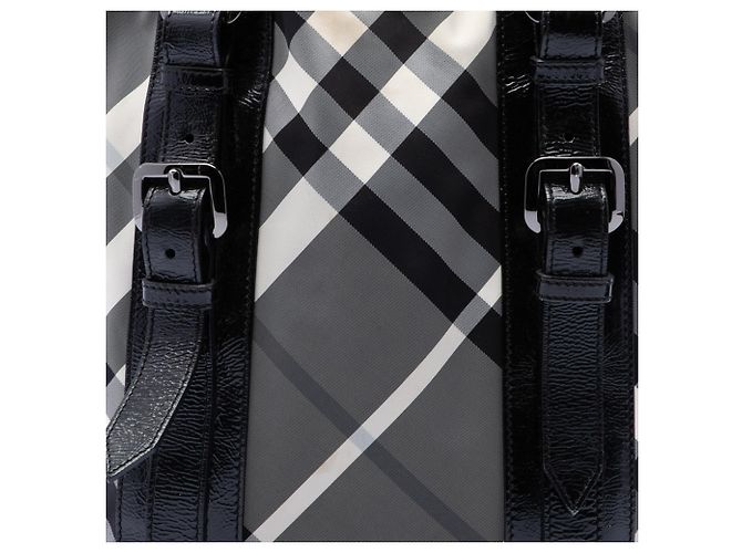 Borsa Tote Victoria Small Beat Check in nylon grigio Burberry - vista 6