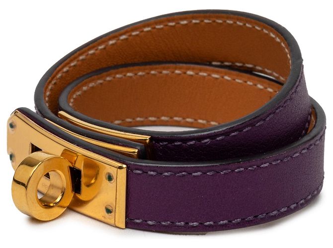 Bracciale Hermès Swift Kelly Double Tour Viola XS Porpora - vista 2
