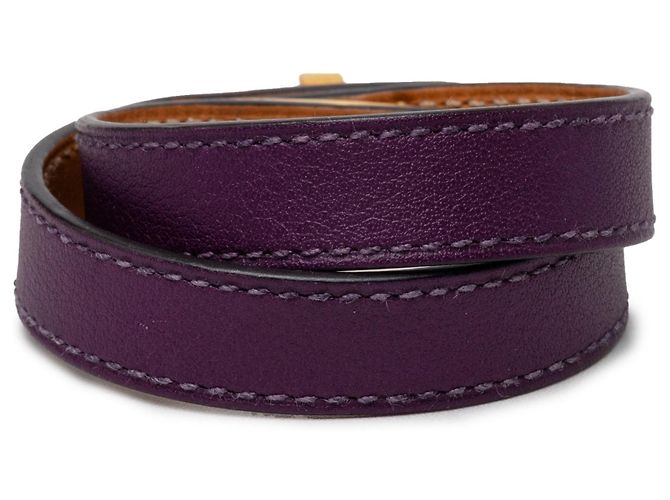 Bracciale Hermès Swift Kelly Double Tour Viola XS Porpora - vista 3