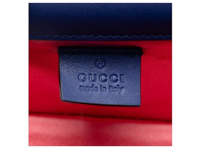 Borsa a tracolla Gucci Crystal G Velvet Broadway blu - vista 5
