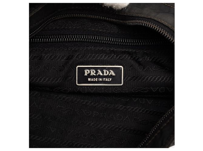 Bolso bandolera Prada Tessuto negro con cremallera - vista 5