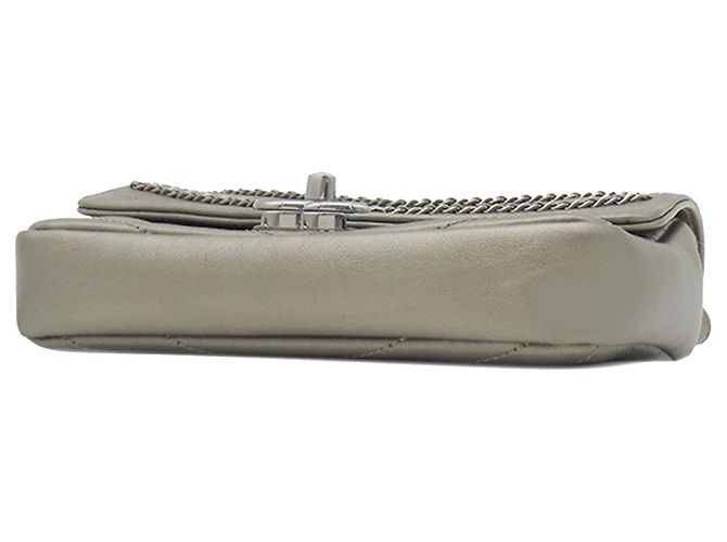 Borsa a tracolla a bustina Data Center Small Chevron Calfskin Embellished Silver Chanel Argento - vista 3