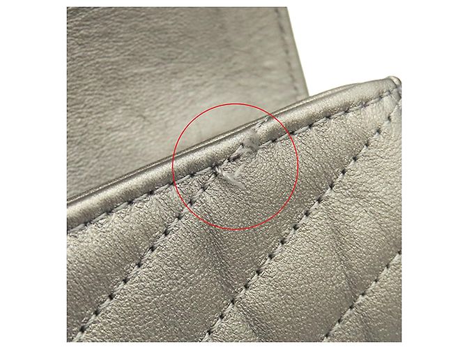 Borsa a tracolla a bustina Data Center Small Chevron Calfskin Embellished Silver Chanel Argento - vista 8
