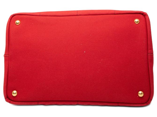 Tote Rote Prada Canvas Canapa Logo Satchel Tasche - Ansicht 3