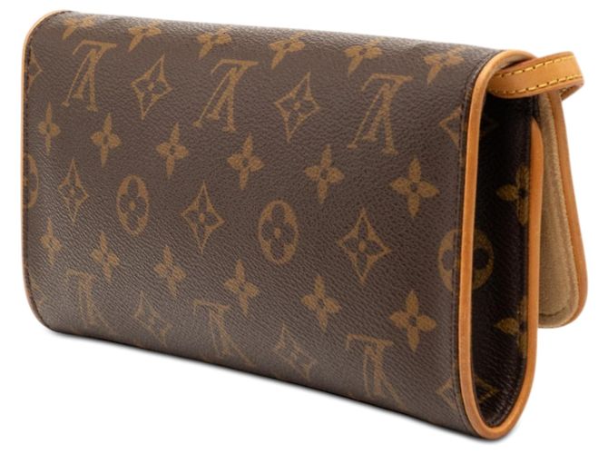 Borsa a tracolla Louis Vuitton Monogram Pochette Twin GM Marrone - vista 2