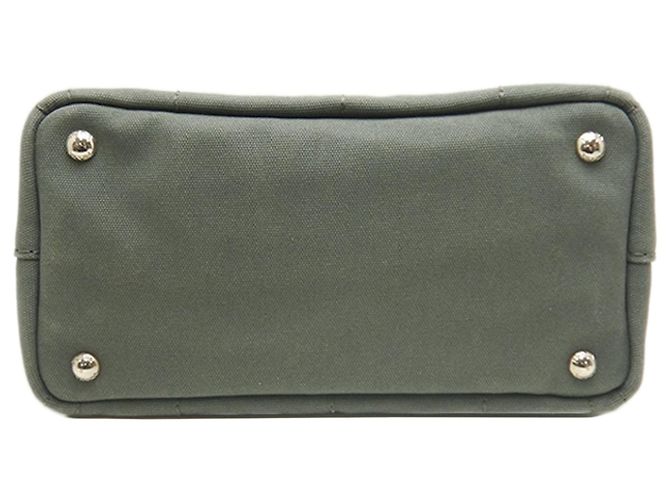 Tote Bolso Satchel Prada Small Canvas Canapa Logo Gris - vista 6