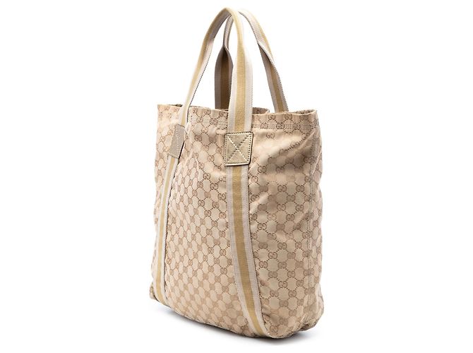 Borsa Tote Gucci GG Canvas Web beige - vista 2