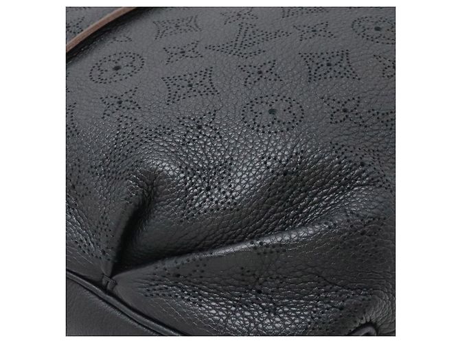 Borsa Satchel Louis Vuitton Monogram Mahina Selene MM Nera Nero - vista 6