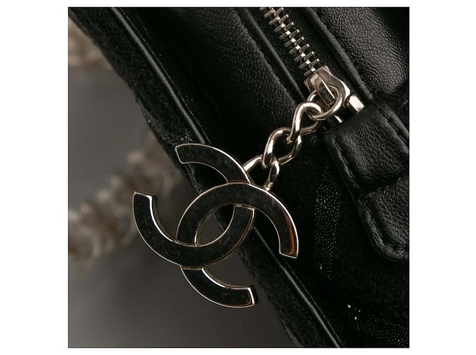 Borsa a tracolla Chanel CC Tweed Chain Fantasy nera Nero - vista 7