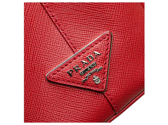 Borsa Prada Galleria Small Bicolor Saffiano Double Zip, Rossa Rosso - vista 10