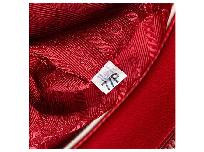 Borsa Prada Galleria Small Bicolor Saffiano Double Zip, Rossa Rosso - vista 6