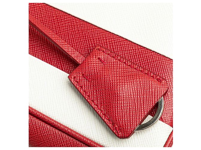 Borsa Prada Galleria Small Bicolor Saffiano Double Zip, Rossa Rosso - vista 9