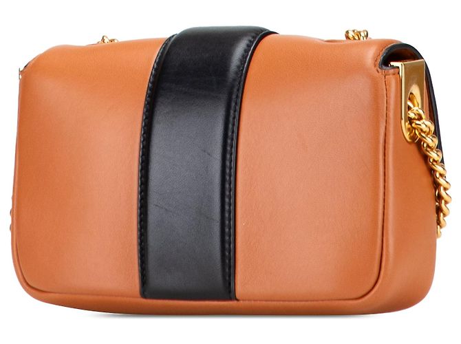 Borsa a spalla Fendi Mini Bicolor Nappa Apolo Chain Baguette Marrone - vista 2