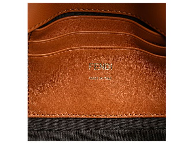 Borsa a spalla Fendi Mini Bicolor Nappa Apolo Chain Baguette Marrone - vista 5