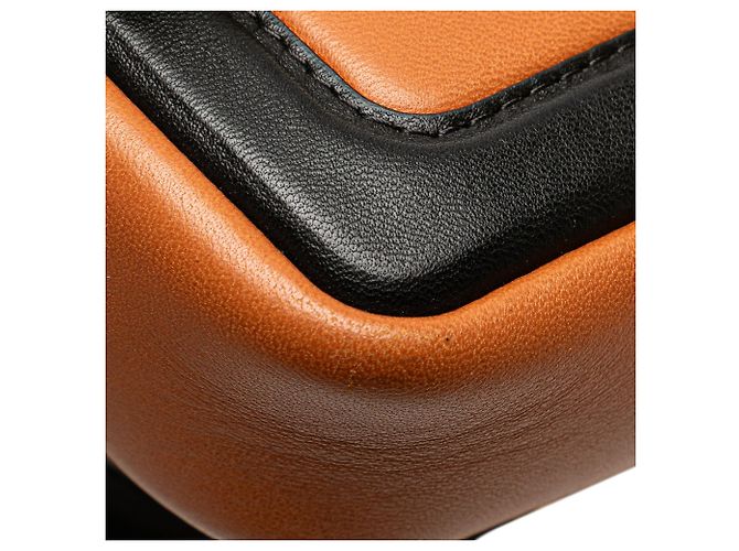 Borsa a spalla Fendi Mini Bicolor Nappa Apolo Chain Baguette Marrone - vista 9