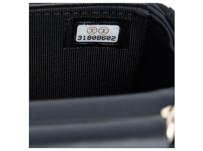 Borsa a tracolla Chanel Mini CC Quilted Lambskin Crochet Flap Nera Nero - vista 6