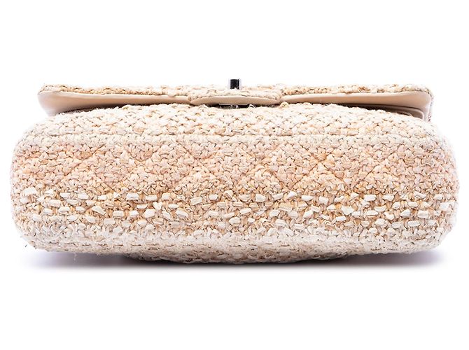Bolso de hombro Chanel Medium Classic Tweed Double Flap beige - vista 3