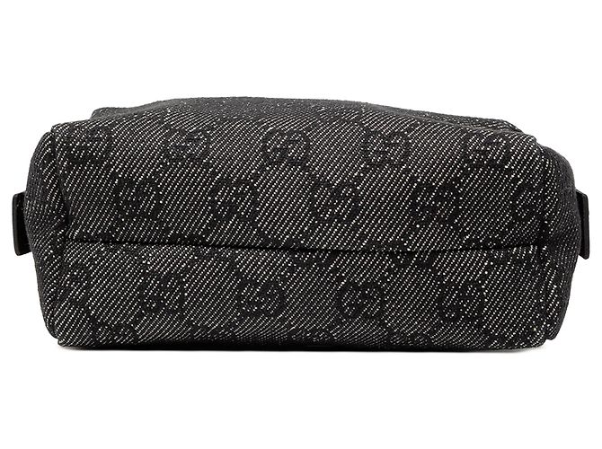 Beauty case in denim Gucci GG grigio - vista 3