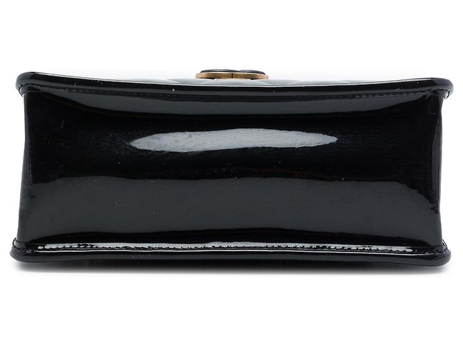 Borsa a patta Chanel Mini Quilted Patent Graphic Catch nera Nero - vista 3