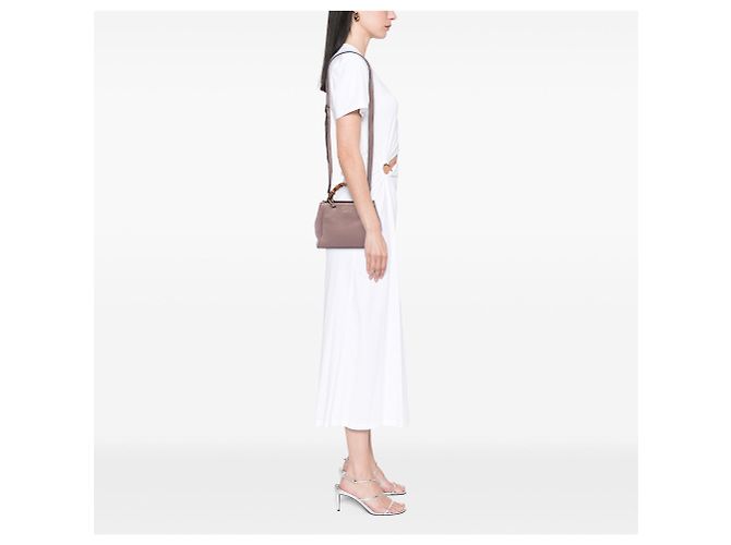 Borsa Gucci Mini Bamboo Shopper in pelle di vitello rosa - vista 7