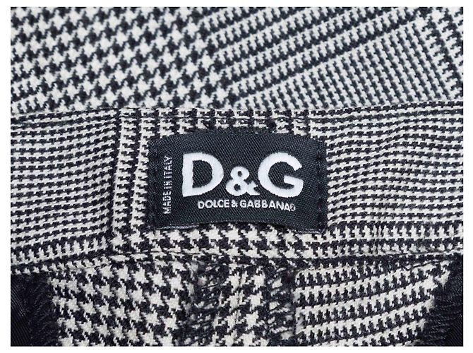 Dolce & Gabbana D&G Patchwork-Hose aus Medium Wash Denim & Glen Plaid Größe IT 42 Blau - Ansicht 4