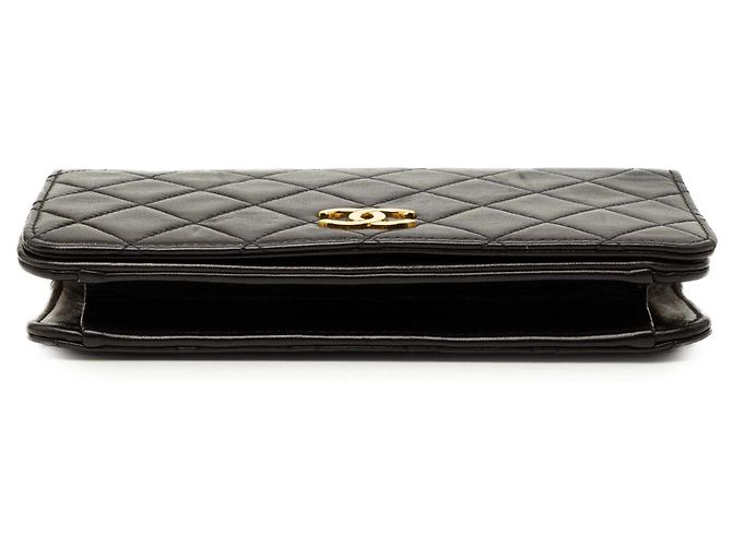 Borsa a tracolla Chanel Mini CC Quilted Lambskin Full Flap Nera Nero - vista 3