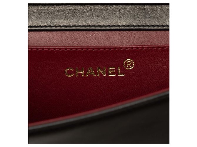 Borsa a tracolla Chanel Mini CC Quilted Lambskin Full Flap Nera Nero - vista 4
