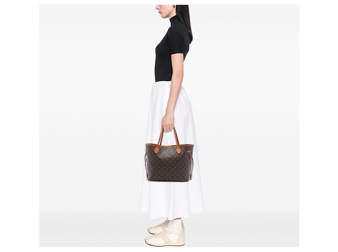 Borsa Tote Louis Vuitton Monogram Neverfull MM Marrone - vista 6