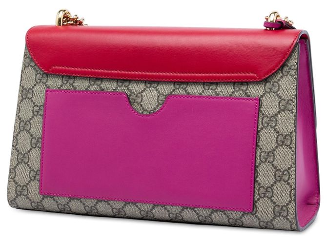 Padlock Borsa a tracolla Gucci Medium GG Supreme con lucchetto, Beige - vista 2