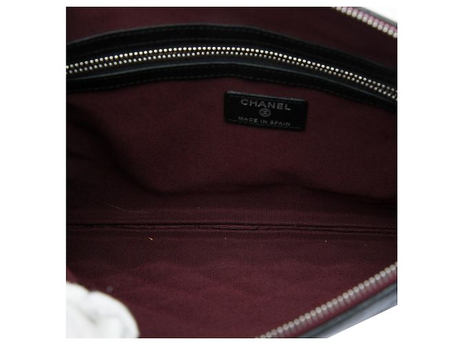 Clutch Chanel Medium Quilted Lambskin O Case Nera Nero - vista 4