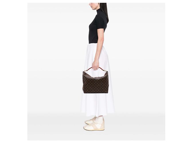 Borsa Hobo Louis Vuitton Monogram Sully MM Marrone - vista 6