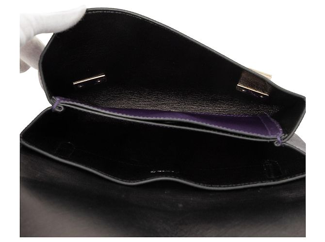 Purple Prada Saffiano Cuir Twist Lock Chain Flap Crossbody Bag - view 4