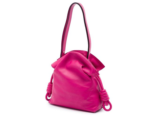 Borsa a tracolla LOEWE Flamenco Knot Medium in nappa rosa - vista 2