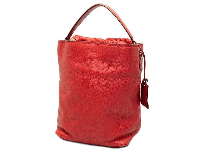 Borsa secchiello Ashby Burberry in tela House Check rossa e vitello Rosso - vista 2