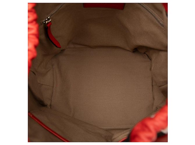 Borsa secchiello Ashby Burberry in tela House Check rossa e vitello Rosso - vista 4
