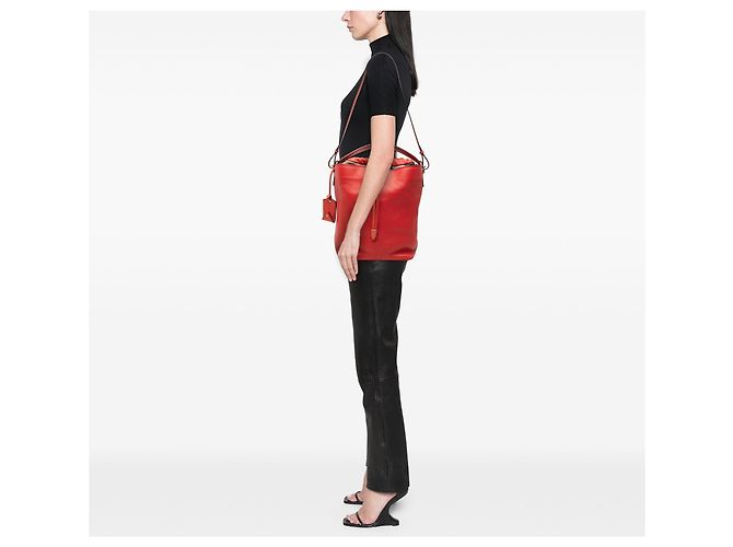 Borsa secchiello Ashby Burberry in tela House Check rossa e vitello Rosso - vista 6
