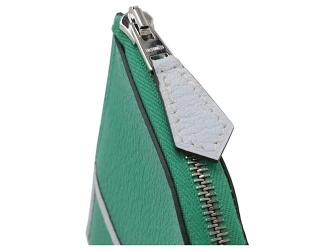 Portamonete Hermès Paddock in Chevre Verde - vista 5