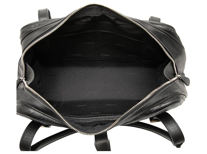 Borsa a mano Senda in pelle goffrata nera LOEWE Nero - vista 4