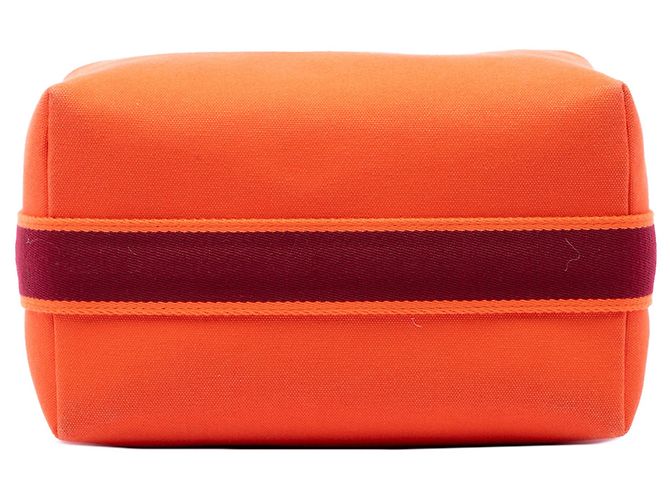 Bolso Vanity Case Hermès Large Toile Bride A Brac Naranja - vista 3
