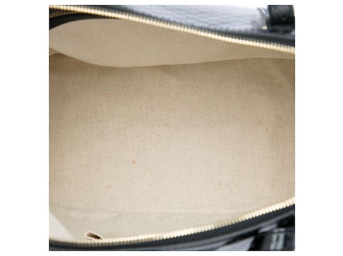 Borsa Dome Top Handle Large Microguccissima in vernice nera Gucci Nero - vista 4