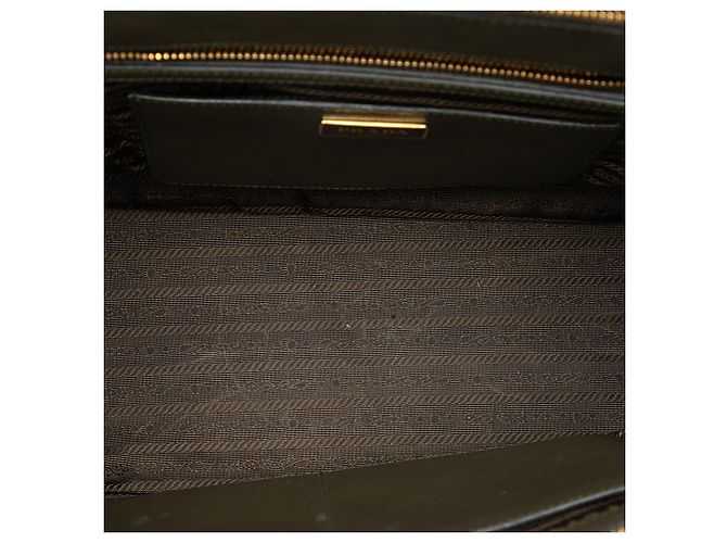 Borsa Prada Galleria Double Zip Medium Bicolor in pelle Saffiano Lux Verde - vista 4
