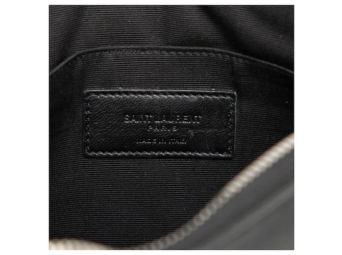 Borsa Clutch Saint Laurent in pelle nera con multi-patch e cerniera Nero - vista 6