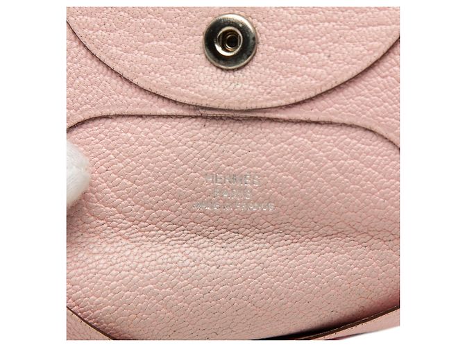 Portamonete Bastia Hermès in pelle Chevre Mysore rosa - vista 5