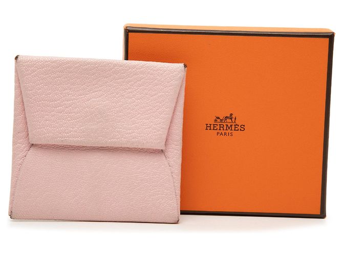 Portamonete Bastia Hermès in pelle Chevre Mysore rosa - vista 9