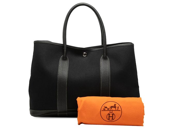Borsa Tote Garden Party 36 in Toile e Negonda Nera Hermès Nero - vista 8